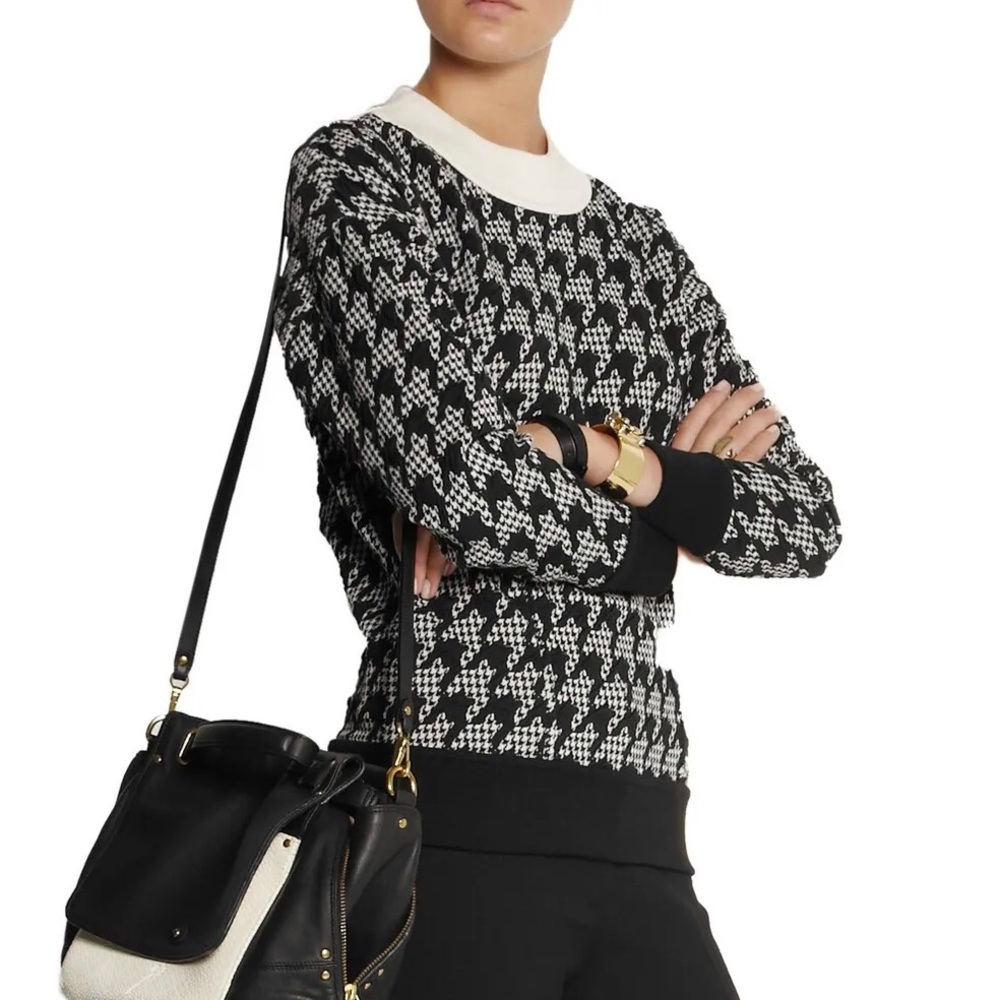 Theory Juneau Herringbone Jacquard-Knit Sweater